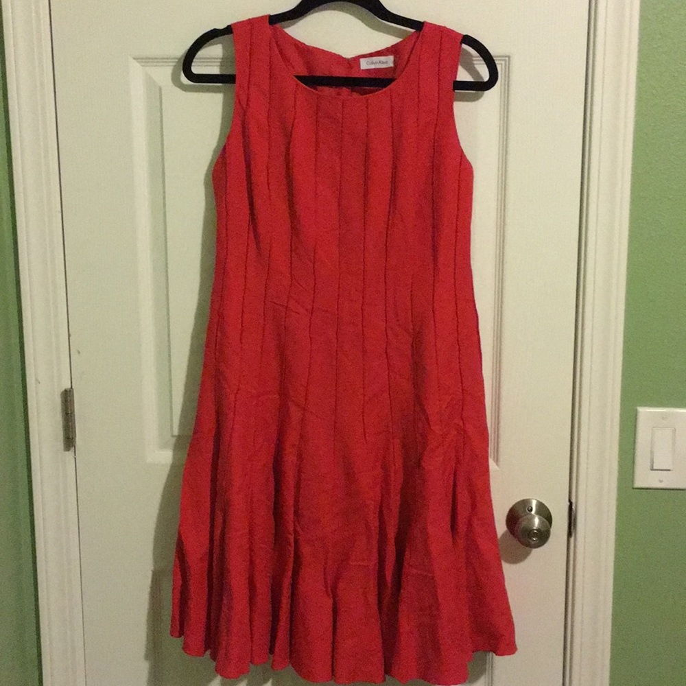 Red Calvin Klein dress